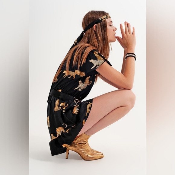 Leopard Print Romper. NWT. Size L. - Picture 3 of 14